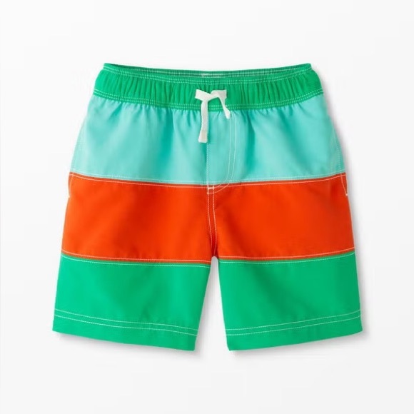 Hanna Andersson Other - Hanna Andersson Colorblock Swim Trunks Minty Green Multi Red Aqua